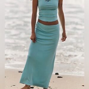 Free People Aqua Maxi Skirt